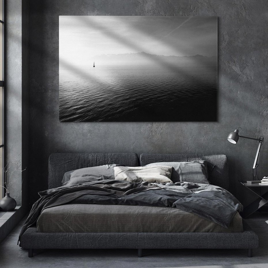 Obraz na płótnie 70x50 - Łódka na morzu - łódka, morze