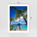 Plakat bez ramy 30x40 - Tropikalne palmy nad oceanem - palmy, ocean