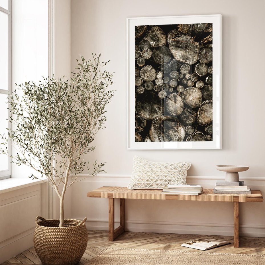 Plakat bez ramy 30x40 - Stos Drewna - kłody drewna, pociete drweno