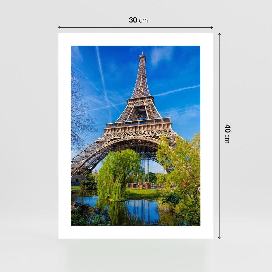 Plakat bez ramy 30x40 - Wieża Eiffla w Paryżu - Eiffla, Paryż