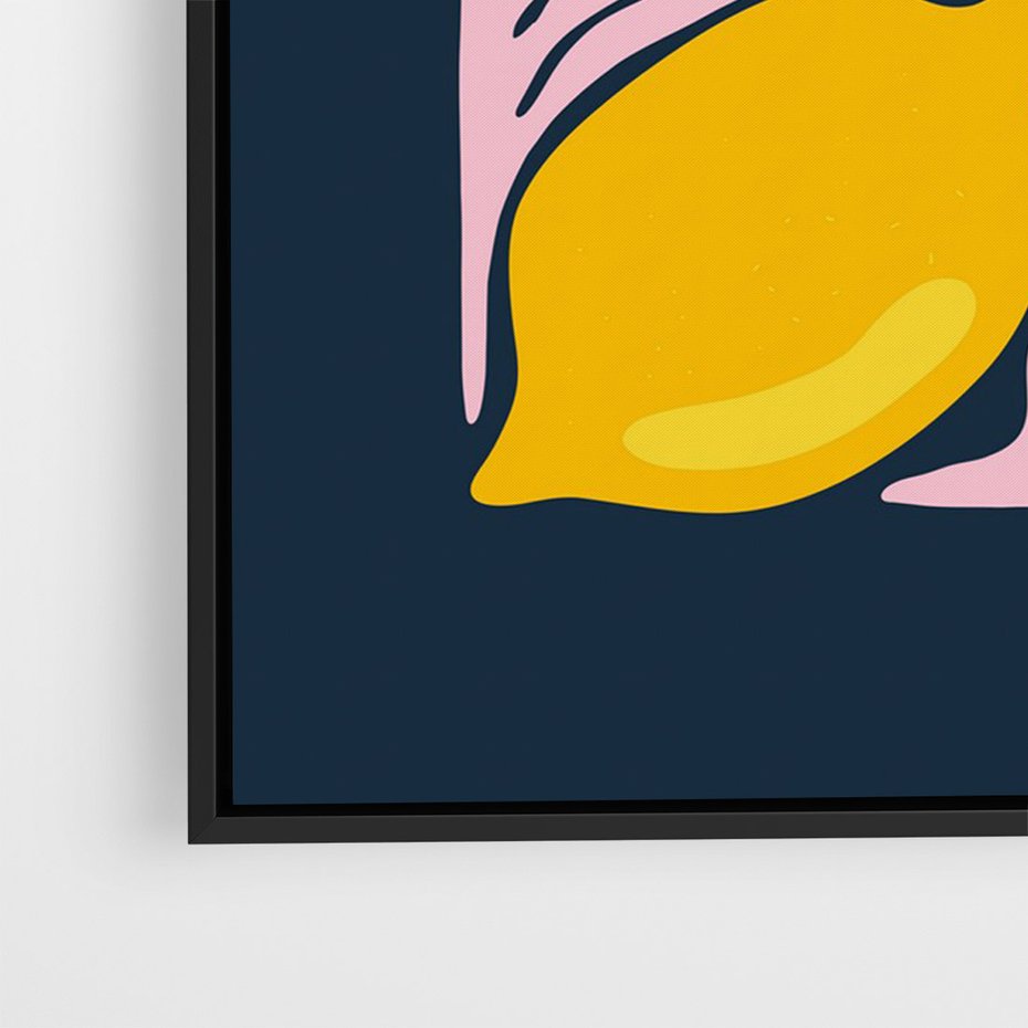 Obraz w ramie 70x100 - Kreatywne Rytmy - granatowe tło, nowoczesna kompozycja - rama czarna