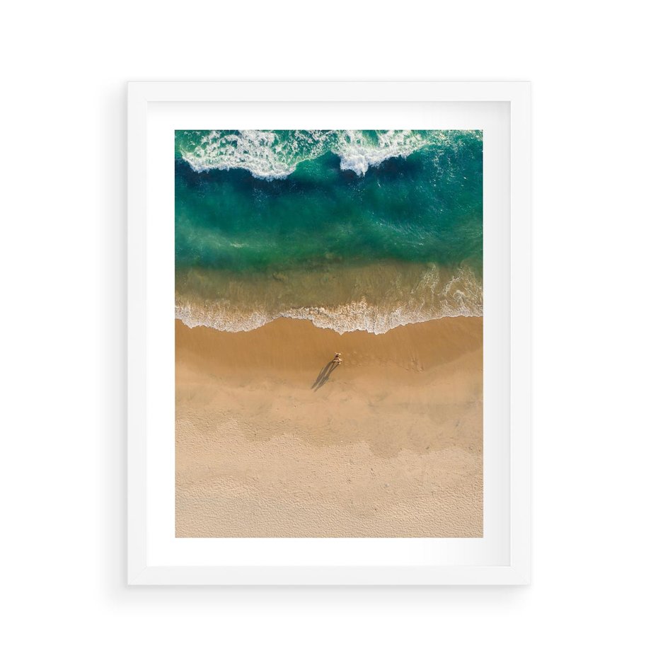 Plakat w ramie 40x50 - Oaza Relaksu - plaża, morze - rama biała