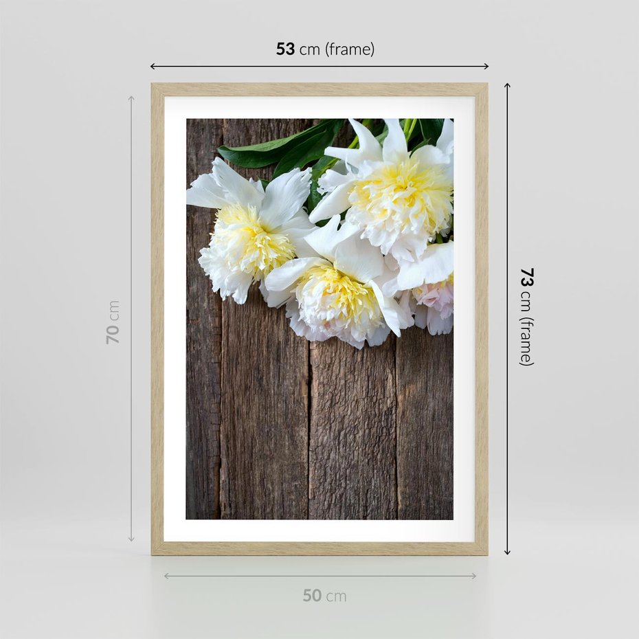 Plakat w ramie 50x70 - Relaksująca Harmonia - kwiaty, spa - rama drewno