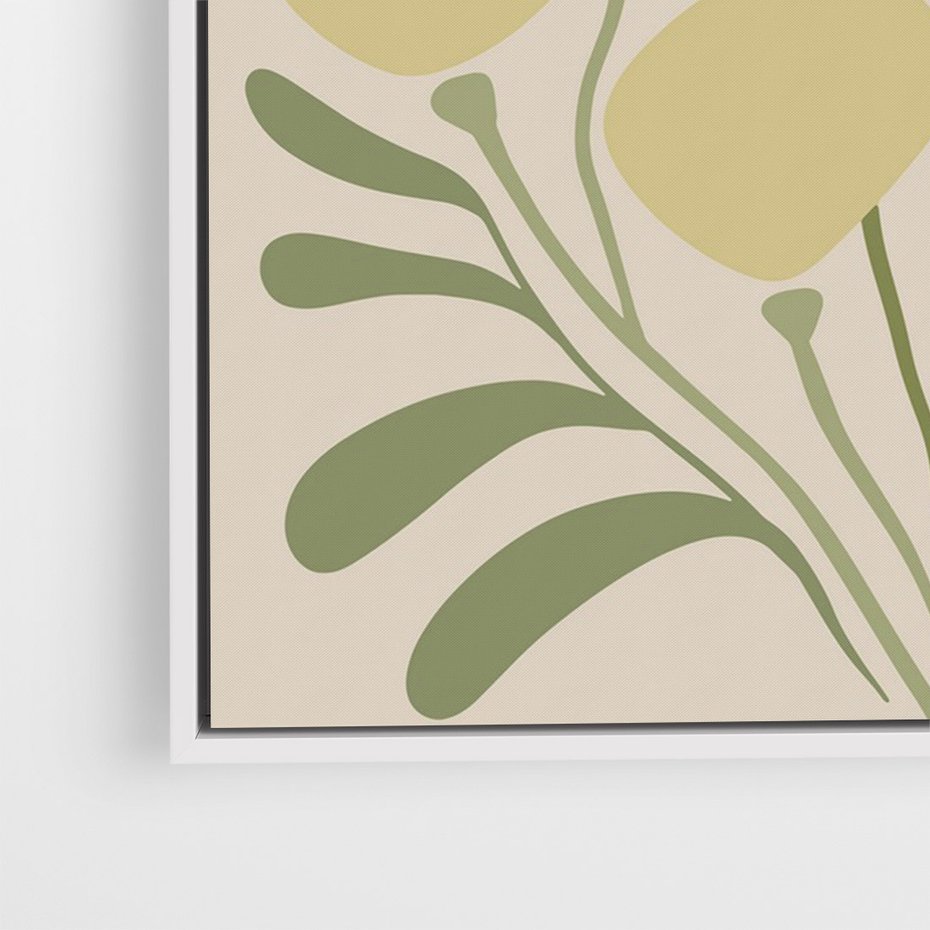 Obraz w ramie 50x70 - Uspokojenie Wśród Roślin - nowoczesny plakat, roślinność - rama biała