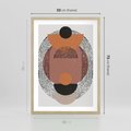Plakat w ramie 50x70 - Abstrakcja w Odcieniach Brązu i Beżu - geometria, abstrakcyjna grafika - rama drewno
