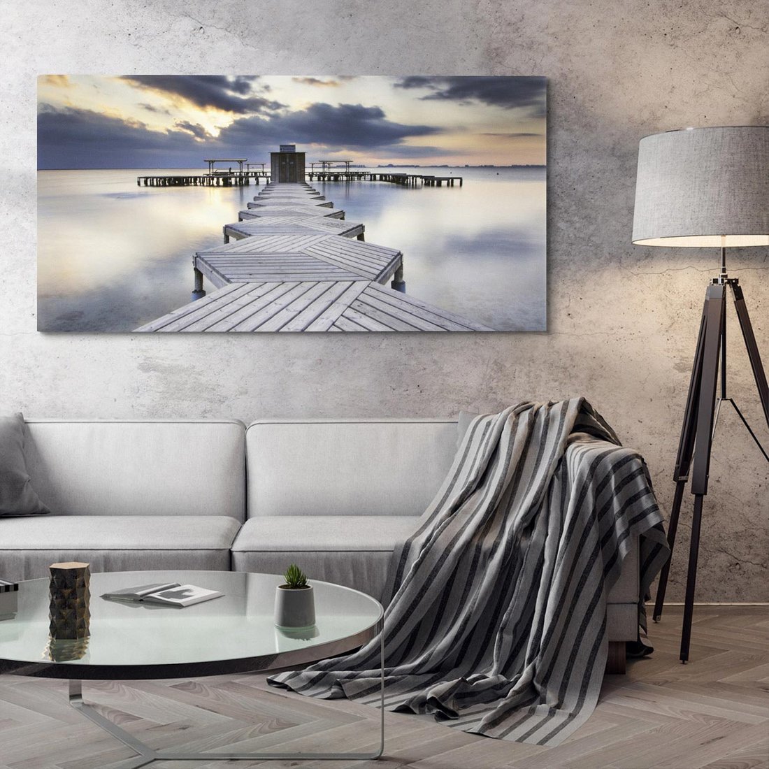Obraz na płótnie 140x70 - Spokój nad Jeziorem - pomost, jezioro
