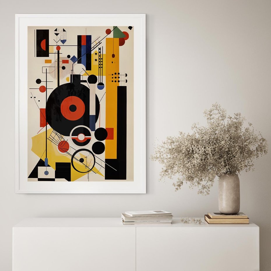 Plakat bez ramy 50x70 - Wnętrza Refleksyjnego Światła - modernistyczny obraz, styl bauhaus