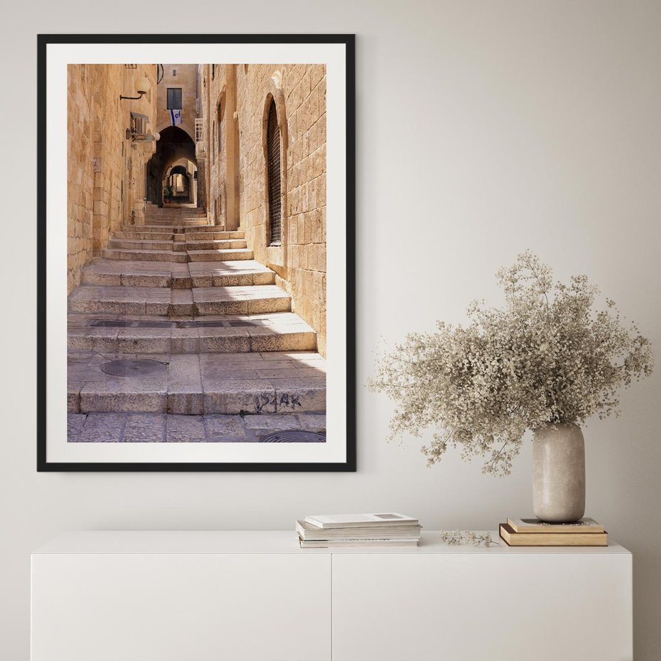 Plakat bez ramy 21x30 - miasto w innej odsłonie - uliczka, perspektywa