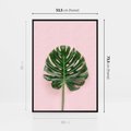Obraz w ramie 50x70 - Egzotyczna Roślinność - liście, monstera - rama czarna