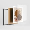 Plakat w ramie 40x50 - Taniec Przenikających Odbić - abstrakcyjny obraz, złote liście palmy - rama czarna