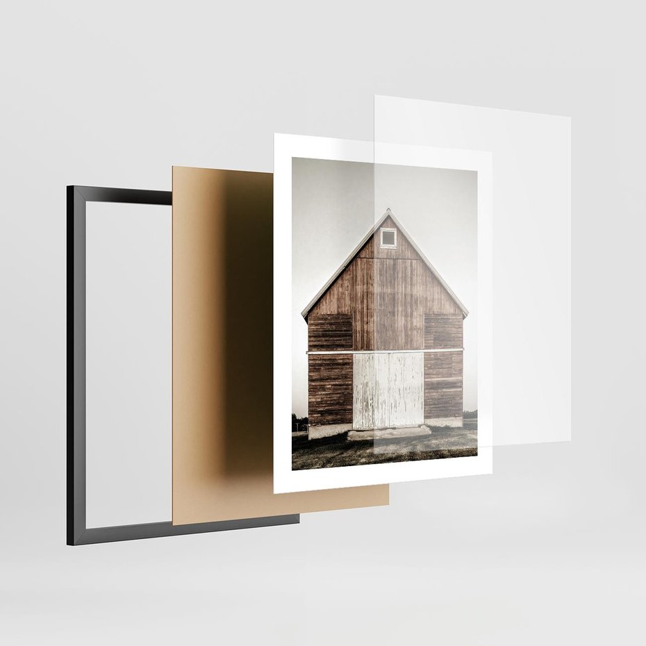 Plakat w ramie 40x50 - Rustykalny Drewniany Domek - domek, drewniany dom - rama czarna