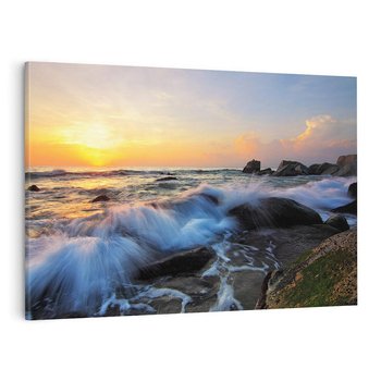 Obraz na płótnie 120x80 - Morze, skały i fale - morze, skały