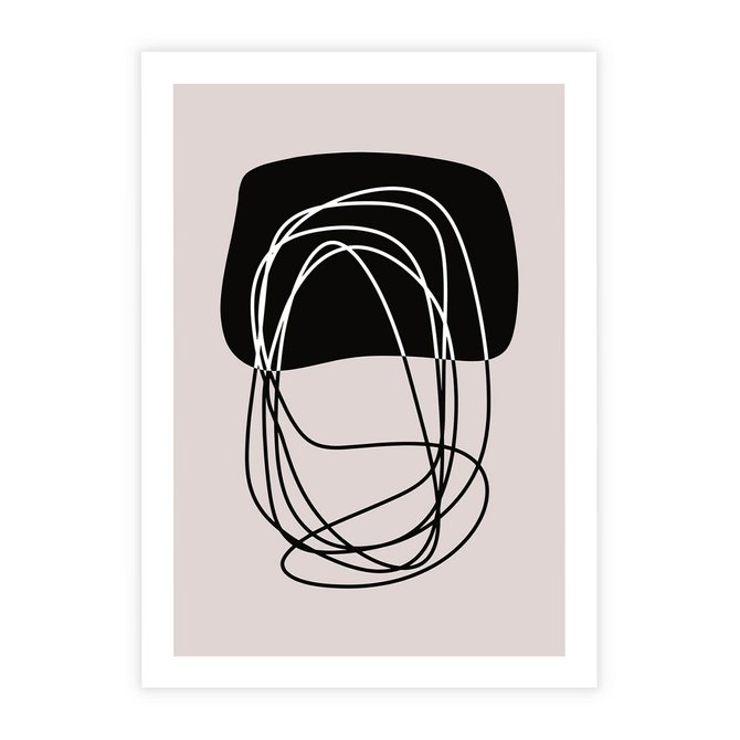 Plakat bez ramy 21x30 - Strukturalne Kontrasty - abstrakcyjne szkicowane linie, minimalizm