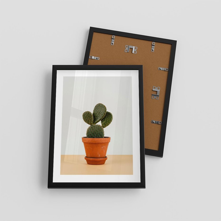 Plakat w ramie 30x40 - Kwiatowy taniec kaktusa - kaktus, kwiat - rama czarna