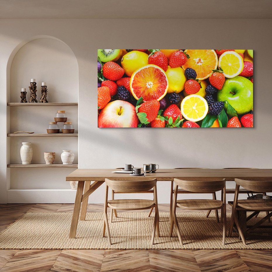 Obraz na płótnie 140x70 - soczysta symfonia smaków - owoce, jabłka