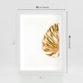Plakat w ramie 30x40 - Przyjemność dla Oczu - złote, liście - rama biała