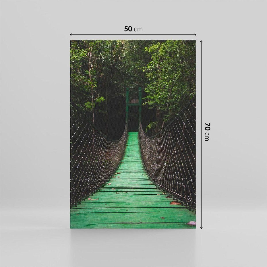 Obraz na płótnie 50x70 - Most linowy w lesie - most, linowy