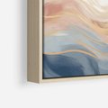 Obraz w ramie 50x50 - Ukojenie Współczesności - abstrakcyjne fale, gładkie linie - rama drewno