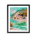 Plakat w ramie 40x50 - Na Zboczu - akwarela, nadmorski pejzaż - rama czarna