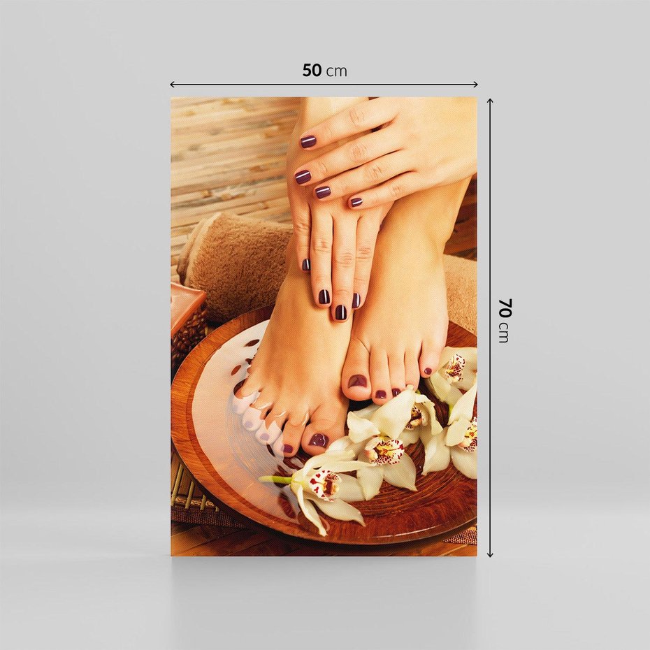 Obraz na płótnie 50x70 - Relaksujące Spa i Perfekcyjny Manicure - spa, paznokcie