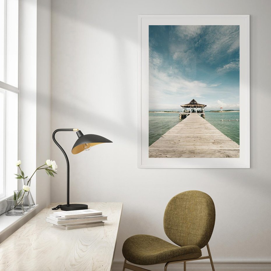 Plakat w ramie 50x70 - Magia Morza i Piękno Plaży - Hawaje, morze - rama biała