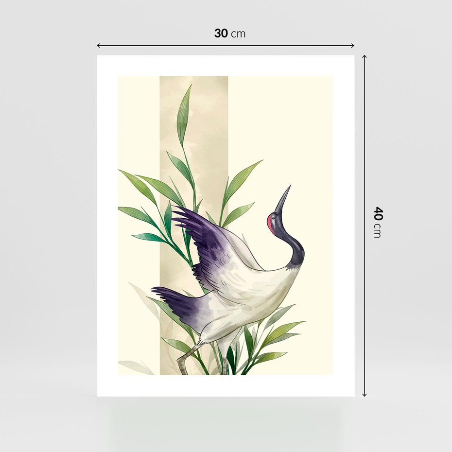 Plakat bez ramy 30x40 - Migocące Ptaki - japońska sztuka, ptak