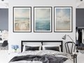 Zestaw obrazy w ramie 30x40 galeria - morze, niebo, akwarela, plaża - rama czarna