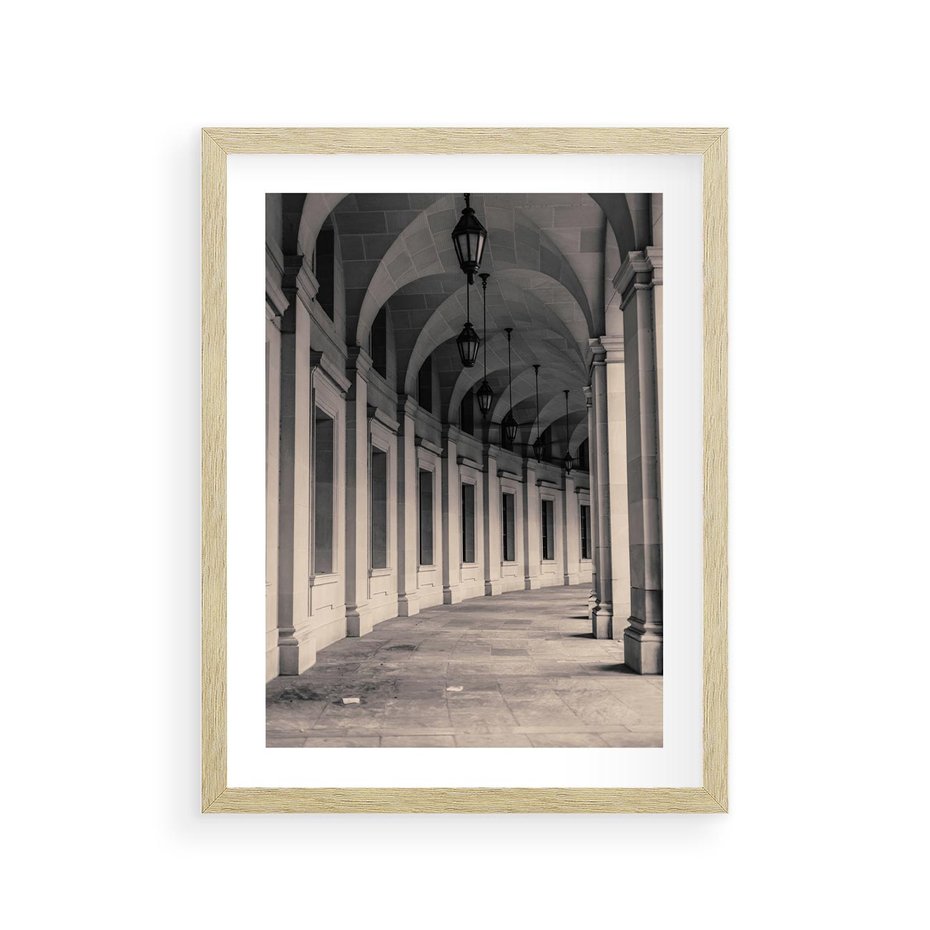 Plakat w ramie 30x40 - Kolumny Elegancji - architektura, kolumny - rama drewno