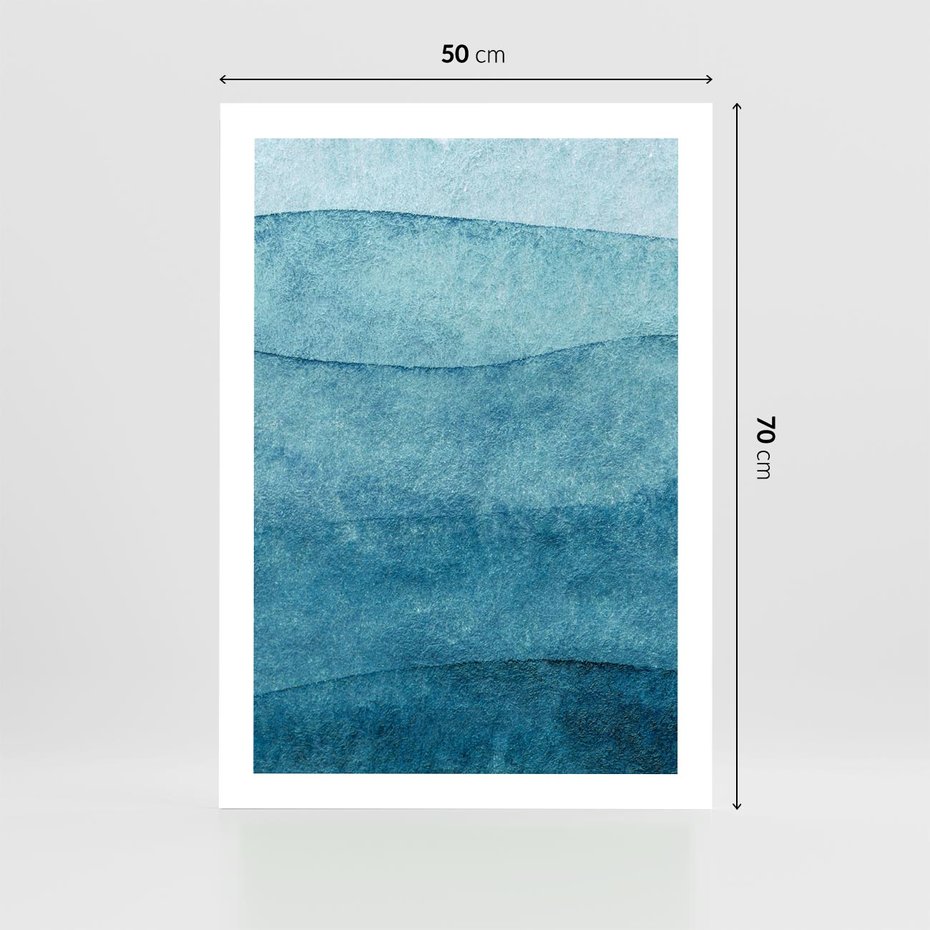 Plakat bez ramy 50x70 - Kolorowe fale akwareli - akwarela, fale