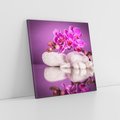 Obraz na płótnie 80x80 - Kwiatowy Relaks - orchidea, kwiat
