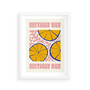 Plakat w ramie 40x50 - Podróżne Wizje - typografia, cytryny - rama biała