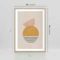 Plakat w ramie 50x70 - Krótka Forma - abstrakcyjna sztuka, boho kształty - rama drewno