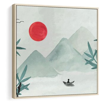 Obraz w ramie 50x50 - Zaklęte Wzgórza - krajobraz, japonia - rama drewno