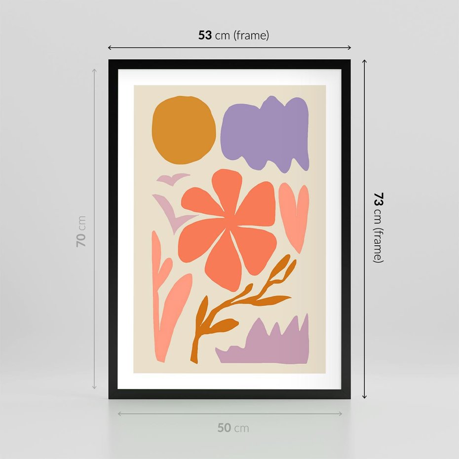 Plakat w ramie 50x70 - Nowoczesne Światło - abstrakcyjny obraz, pastelowe kolory - rama czarna