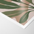 Plakat bez ramy 40x50 - Nowoczesność Natury: Plakat z Zielonymi Liśćmi - nowoczesny plakat, beż