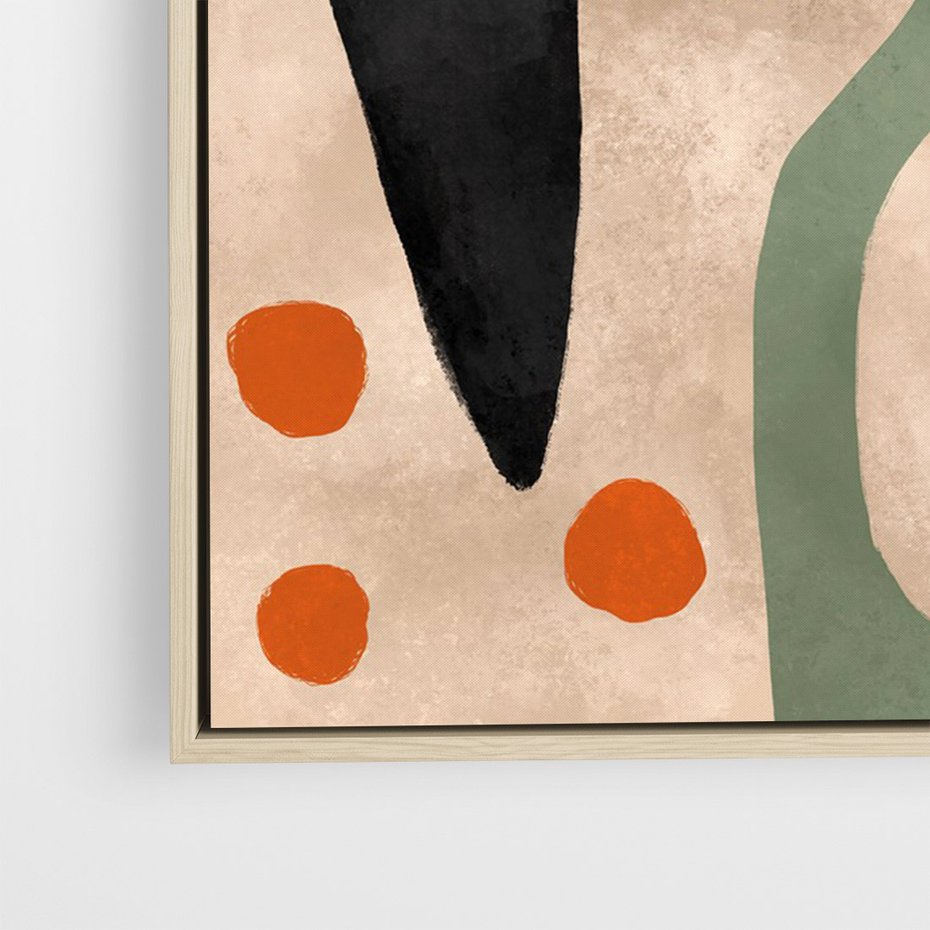 Obraz w ramie 80x120 - Impresje Boho - abstrakcyjny obraz, plakat - rama drewno