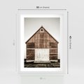 Plakat w ramie 30x40 - Rustykalny Drewniany Domek - domek, drewniany dom - rama biała