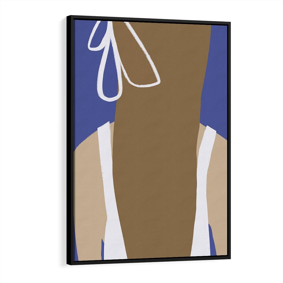 Obraz w ramie 70x100 - Kobieca Inspiracja - plakat retro, kobieta z kokardą - rama czarna