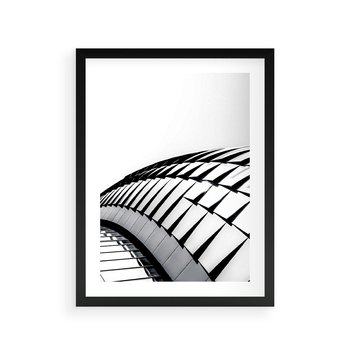 Plakat w ramie 50x70 - Dynamiczne Kształty - architektura, obłe kształty - rama czarna