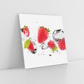 Obraz na płótnie 40x40 - Rajskie truskawki z wodą - truskawki, woda