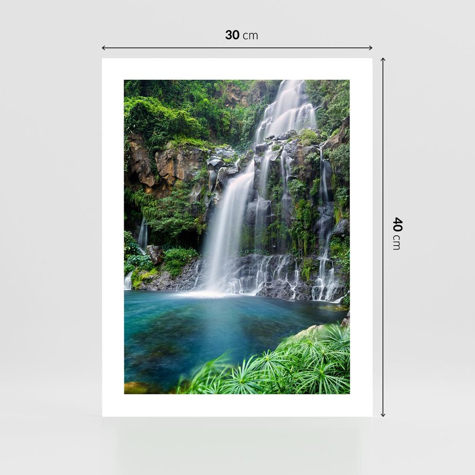 Plakat bez ramy 30x40 - Tropikalny Wodospad - wodospad, tropikalny