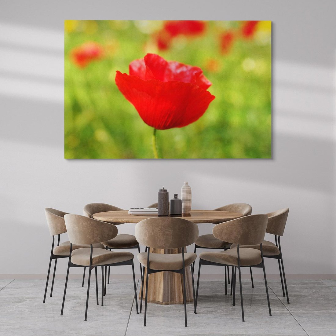 Obraz na płótnie 100x70 - Magia maku na łące - mak, łąka