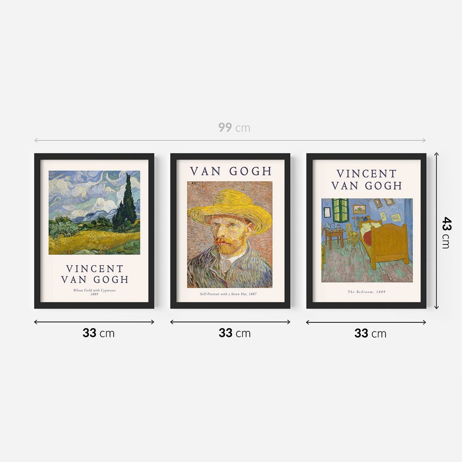 Zestaw obrazy w ramie 30x40 galeria - Van, Goghh, sztuka, obrazy, reprodukcje - rama czarna