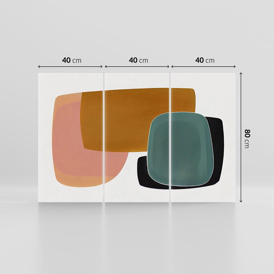 Obraz na płótnie 120x80 - Emocje w akwarelach - geometryczne dziwne kształty, turkusowy