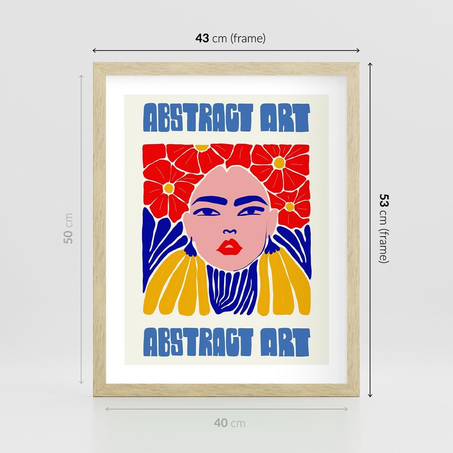 Plakat w ramie 40x50 - Przenikające Refleksje - sztuka abstrakcyjna, nowoczesny plakat - rama drewno