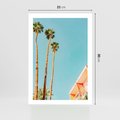 Plakat bez ramy 21x30 - Letnie Marzenia - palmy, na tle nieba