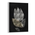 Obraz w ramie 70x100 - Nocne Uniesienia - abstrakcyjny kwiat, mroczna atmosfera - rama biała