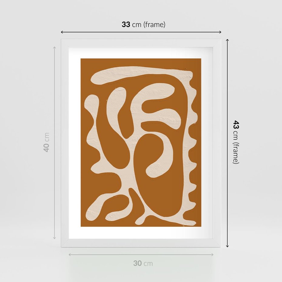 Plakat w ramie 30x40 - Wnętrza Akwarelowej Wyobraźni - abstrakcyjny obraz, plakat - rama biała