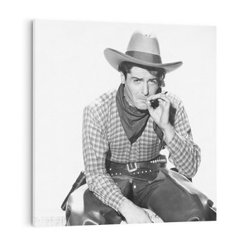 Obraz na płótnie 60x60 - Dziki Zachód - retro zdjęcie, czarno białe