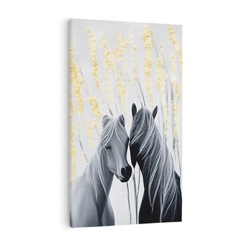 Obraz na płótnie 80x120 - Boho Marzenie - nowoczesna grafika, białe konie